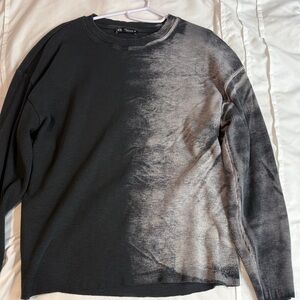 Zara Black and Gray Long Sleeve Top